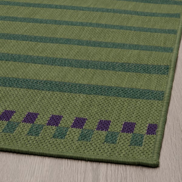 IKEA KORSNING Rug Flatwoven In/outdoor Green Purple/stripe 2 ' 7 "x8 ' 2 "