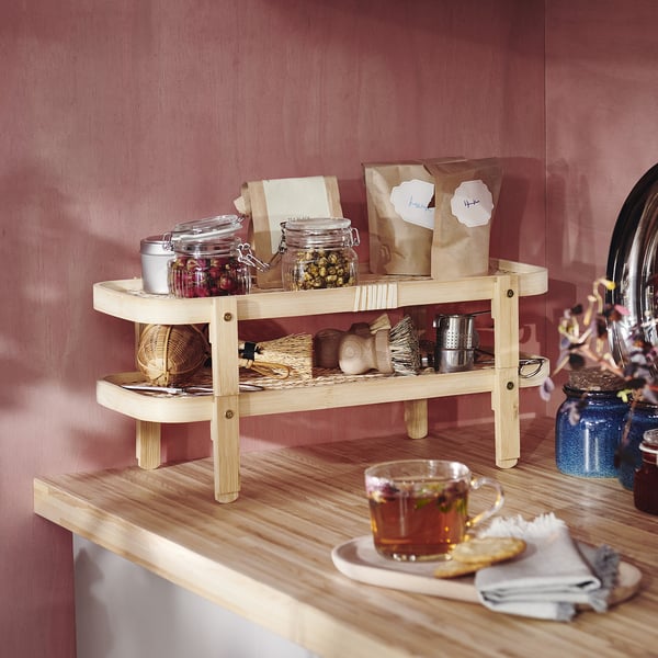 IKEA KÖSSEBÄR Food Drying Rack With 2 Trays Bamboo 18 1/8x8 1/4x8 5/8 "