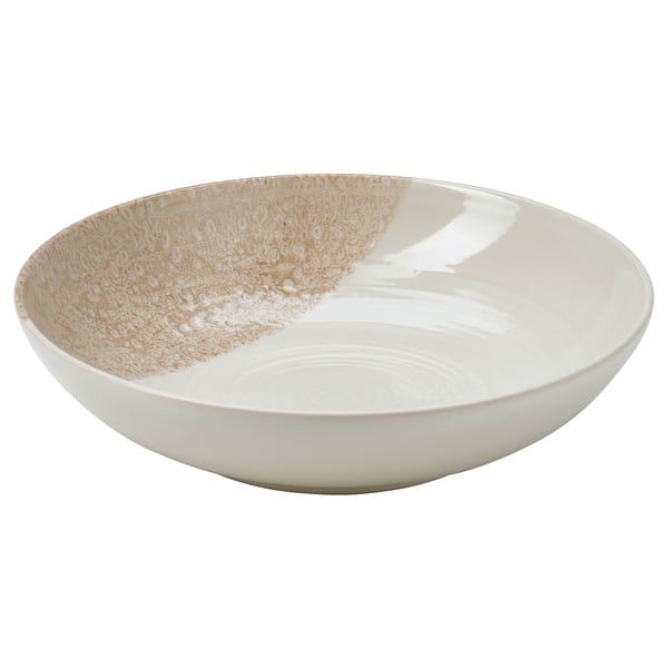 IKEA KRUSTISTEL Deep plate/bowl patterned/light beige 7 ½ "