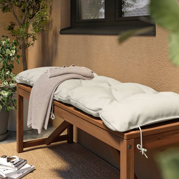 IKEA KUDDARNA Bench Pad Outdoor Light Grey-beige 47 1/4x15 3/4 "