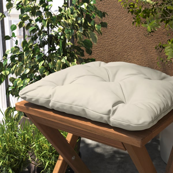 IKEA KUDDARNA Chair Pad Outdoor Light Grey-beige 14 1/8x12 5/8 "