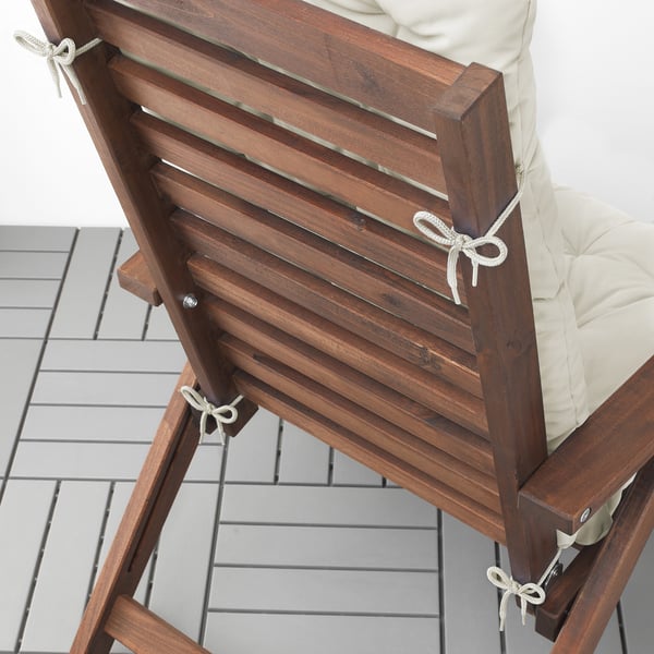 IKEA KUDDARNA Seat/back Pad Outdoor Light Grey-beige 45 5/8x17 3/4 "