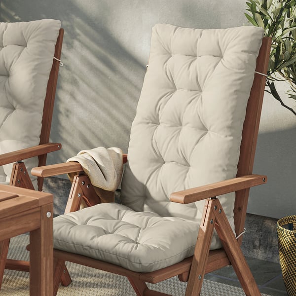 IKEA KUDDARNA Seat/back Pad Outdoor Light Grey-beige 45 5/8x17 3/4 "