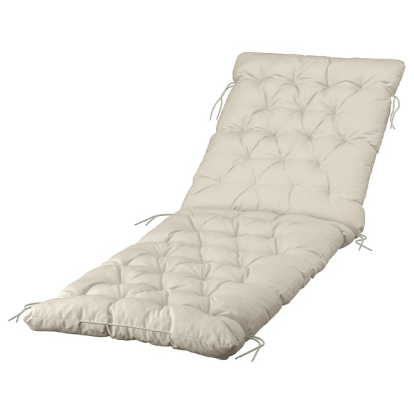 IKEA KUDDARNA Sun lounger cushion outdoor light grey-beige 74 3/4x23 5/8 "