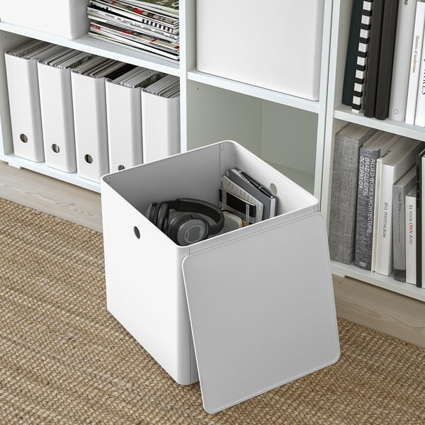 IKEA KUGGIS Storage Box With Lid White 12 ½x12 ½x12 ½ "