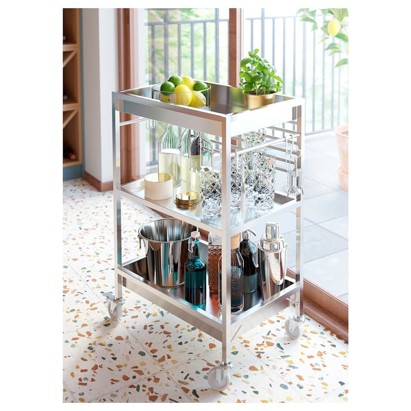 IKEA KUNGSFORS Kitchen Cart Stainless Steel 23 5/8x15 3/4 "