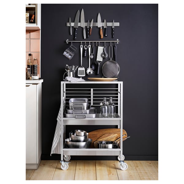 IKEA KUNGSFORS Kitchen Cart Stainless Steel 23 5/8x15 3/4 "