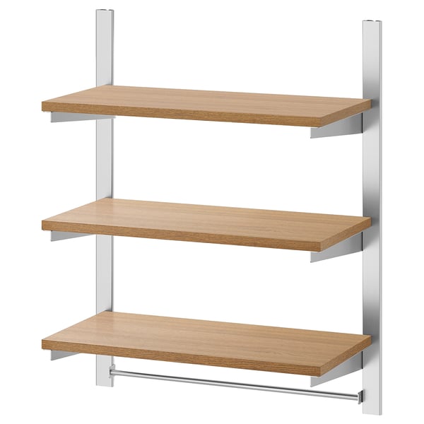 IKEA KUNGSFORS Suspension rail w shelves and rail stainless steel/ash