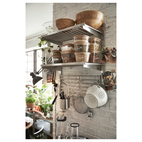 IKEA KUNGSFORS Suspension Rail With Shelf/wll Grid Stainless Steel