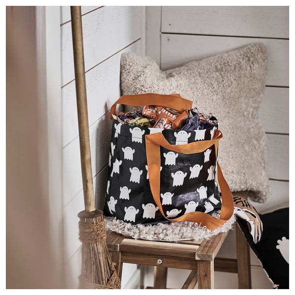 IKEA KUSTFYR Bag Ghost Black/white 10 ¾x7x10 ¾ " 440 Oz
