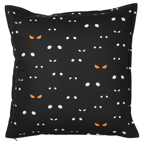 IKEA KUSTFYR Cushion Cover Cat Pattern White/black 20x20 "