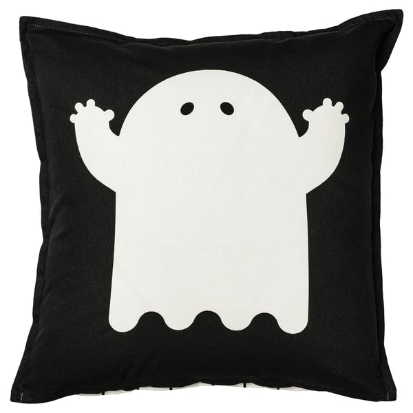 IKEA KUSTFYR Cushion cover ghost pattern white/black 20x20 "