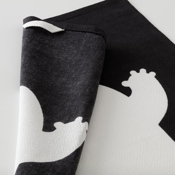 IKEA KUSTFYR Dish Towel Ghost/spider White/black 18x24 "