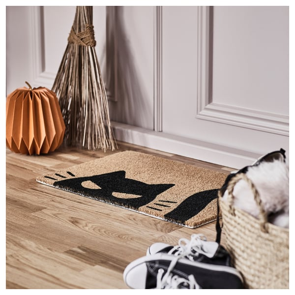 IKEA KUSTFYR Door Mat Cat Pattern Black/natural 1 ' 4 "x2 ' 0 "