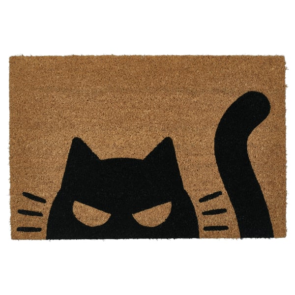 IKEA KUSTFYR Door mat cat pattern black/natural 1 ' 4 "x2 ' 0 "