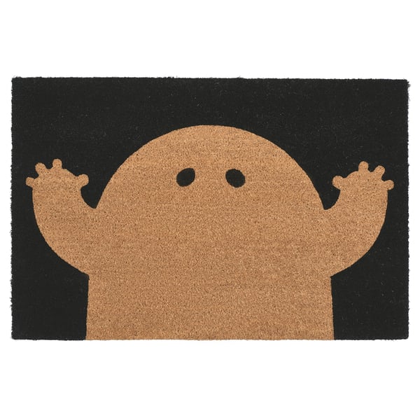 IKEA KUSTFYR Door mat ghost pattern black/natural 2 ' 0 "x2 ' 11 "