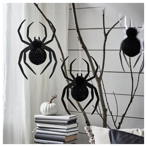 IKEA KUSTFYR Hanging Decoration Spider Black 13 ¾ "