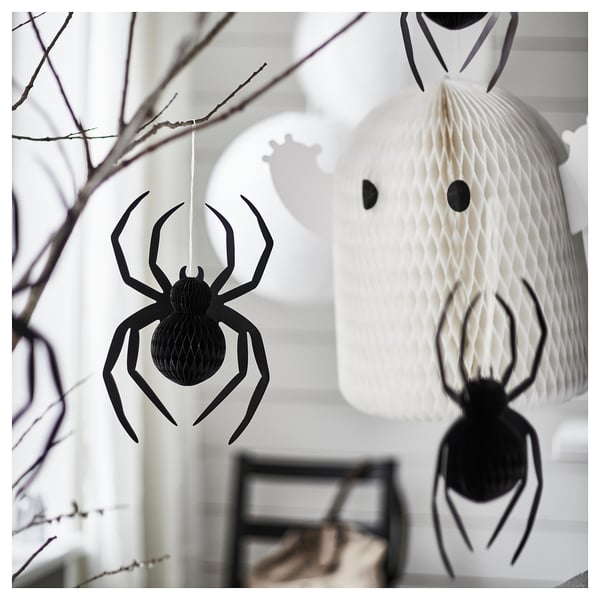 IKEA KUSTFYR Hanging Decoration Spider Black 13 ¾ "