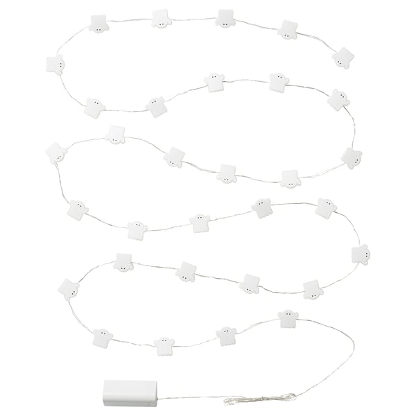 IKEA KUSTFYR LED lighting chain with 32 lights ghost/battery operated indoor