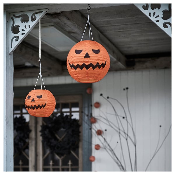 IKEA KUSTFYR LED Pendant Lamp Pumpkin/battery Operated Outdoor 8 5/8 "
