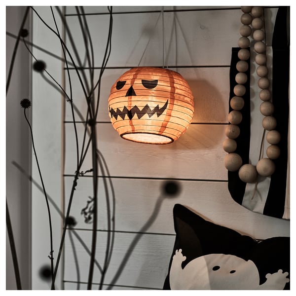 IKEA KUSTFYR LED Pendant Lamp Pumpkin/battery Operated Outdoor 8 5/8 "