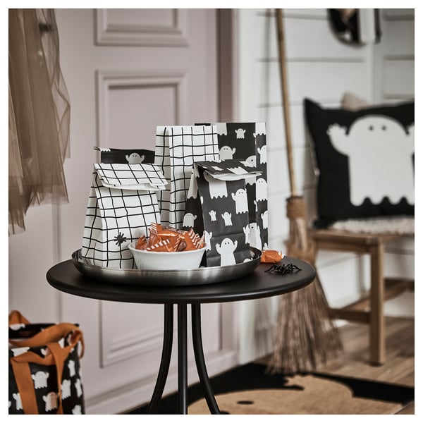 IKEA KUSTFYR Paper Bag Mixed Patterns White/black 4 ¾x9 ½ "