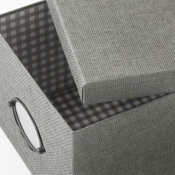 IKEA KVARNVIK Storage Box With Lid Gray 9 ¾x13 ¾x7 ¾ "