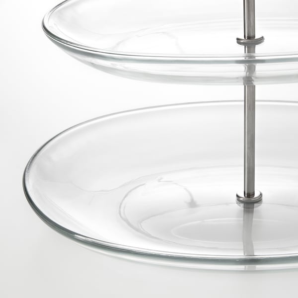 IKEA KVITTERA Serving Stand 3 Tiers Clear Glass/stainless Steel