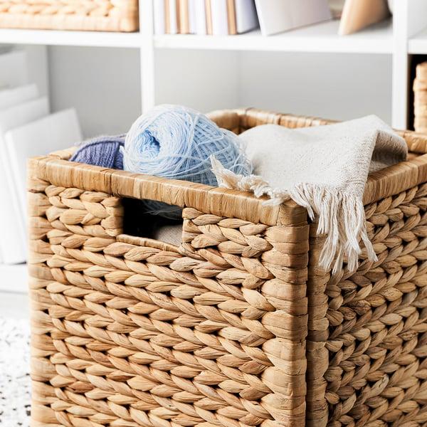 IKEA LABBSAL Basket Handmade Water Hyacinth 12 ½x13 ½x12 ½ "