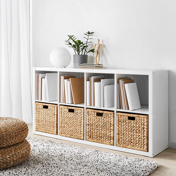 IKEA LABBSAL Basket Handmade Water Hyacinth 12 ½x13 ½x12 ½ "