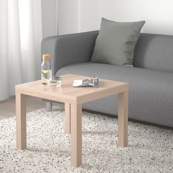 IKEA LACK Side Table White Stained Oak Effect 21 5/8x21 5/8 "