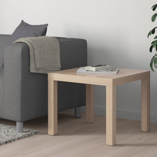 IKEA LACK Side Table White Stained Oak Effect 21 5/8x21 5/8 "