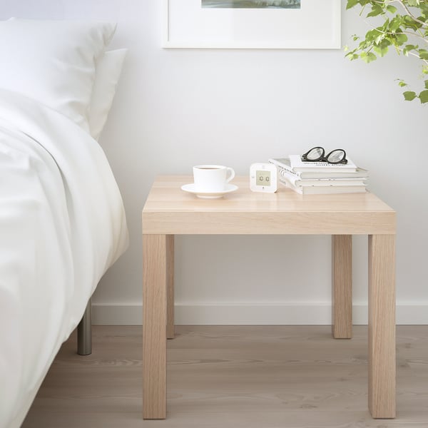 IKEA LACK Side Table White Stained Oak Effect 21 5/8x21 5/8 "