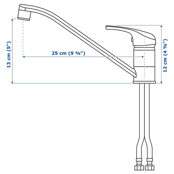 IKEA LAGAN Single Lever Kitchen Faucet Chrome Plated