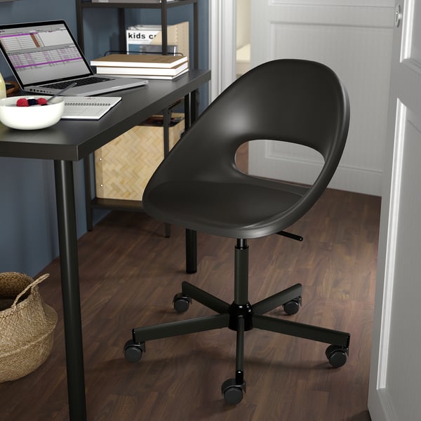 IKEA LAGKAPTEN/ELDBERGET / VITTSJÖ Desk And Storage Combination And Swivel Chair Black-brown/dark Gray