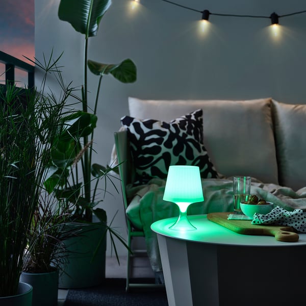 IKEA LAMPAN LED Portable Lamp Battery Operated Adjustable Color/outdoor White 9 ½ "