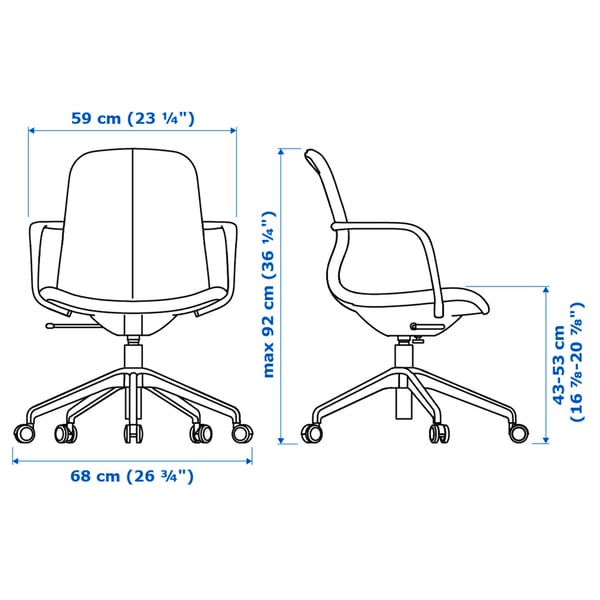 IKEA LÅNGFJÄLL Conference Chair With Armrests Gunnared Beige/white