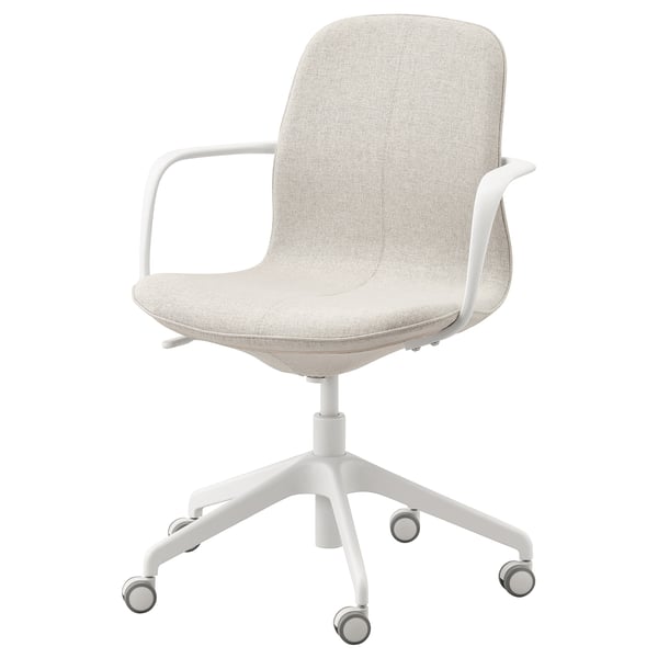 IKEA LÅNGFJÄLL Conference chair with armrests Gunnared beige/white