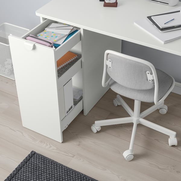 IKEA LÄRANDE Desk With Pull-out Storage Unit White 47 1/4x22 7/8 "