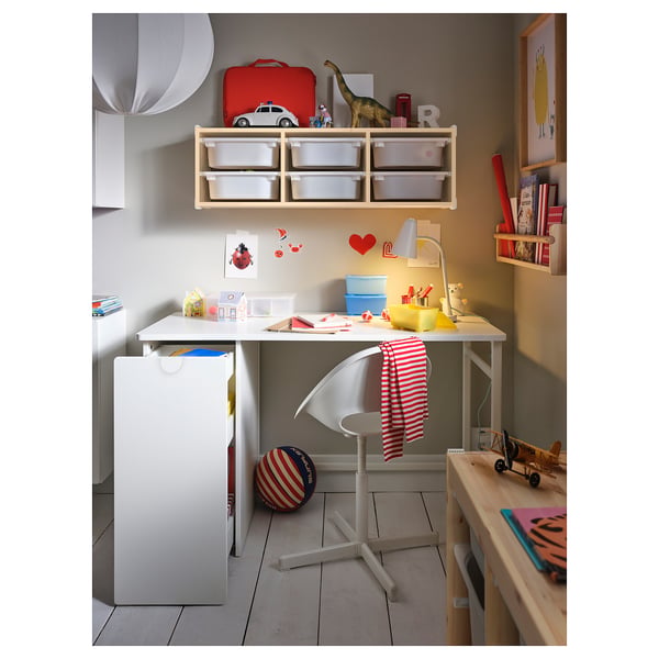 IKEA LÄRANDE Desk With Pull-out Storage Unit White 47 1/4x22 7/8 "