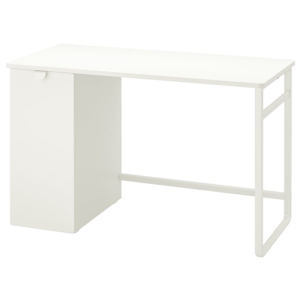 IKEA LÄRANDE Desk with pull-out storage unit white 47 1/4x22 7/8 "
