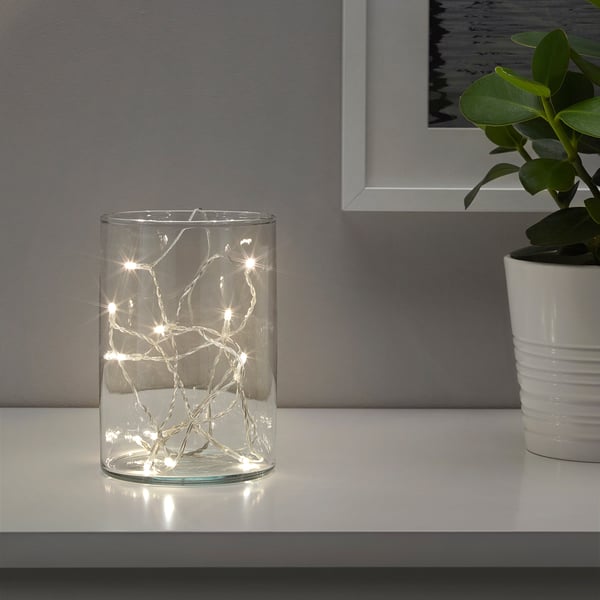 IKEA LEDFYR LED String Light With 12 Lights Indoor/battery Operated Silver Color