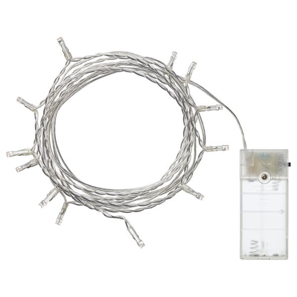 IKEA LEDFYR LED string light with 12 lights indoor/battery operated silver color