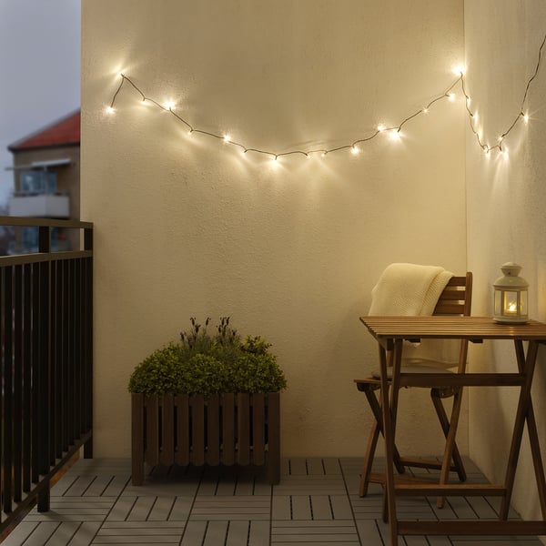 IKEA LEDLJUS LED String Light With 24 Lights Outdoor Black