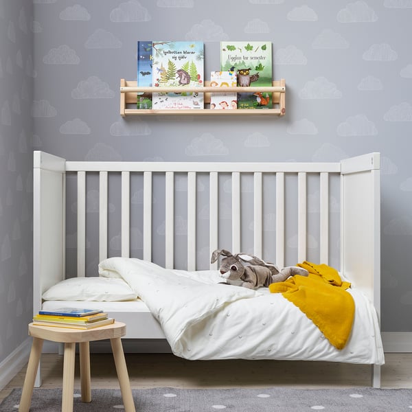IKEA LENAST Duvet Cover 1 Pillowcase F Crib White 43x49/14x22 "
