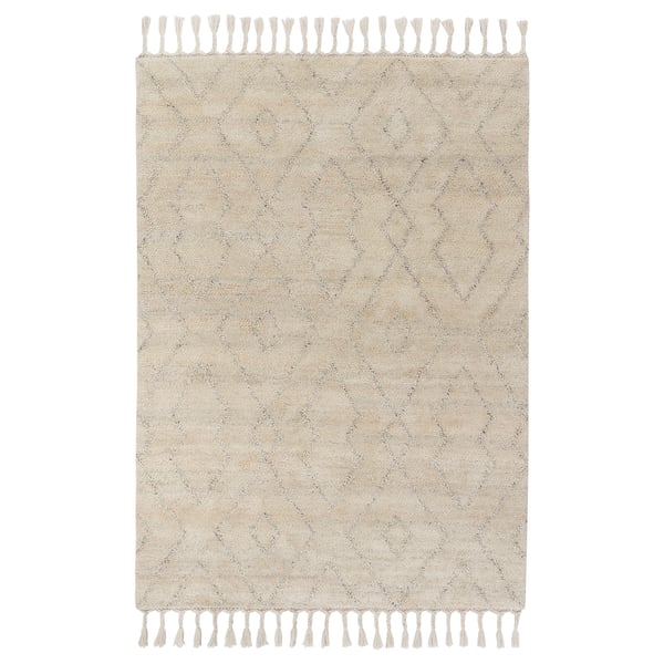 IKEA LENTÅTEL Rug high pile beige/handmade 5 ' 7 "x7 ' 10 "