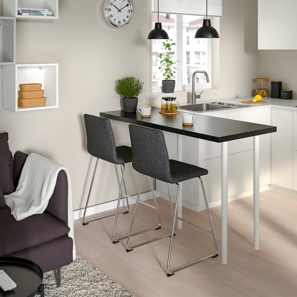 IKEA LILLÅNÄS Bar Stool Chrome Plated/Gunnared Dark Gray 24 3/4 "