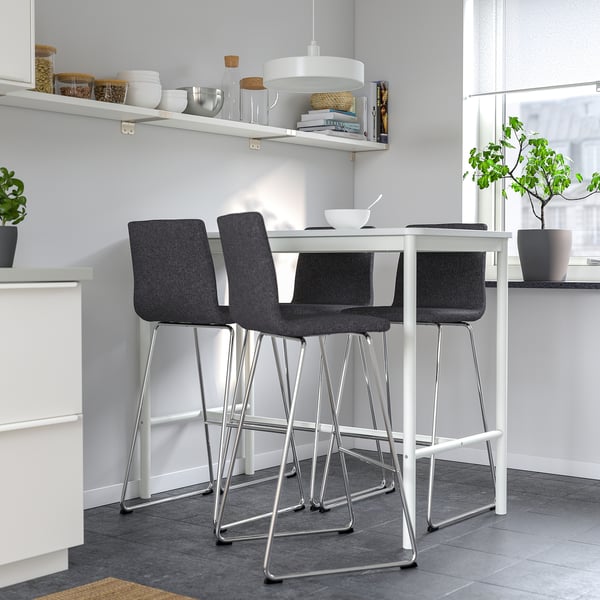 IKEA LILLÅNÄS Bar Stool Chrome Plated/Gunnared Dark Gray 29 7/8 "
