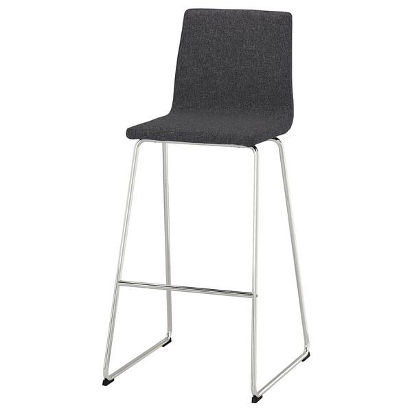 IKEA LILLÅNÄS Bar stool chrome plated/Gunnared dark gray 29 7/8 "