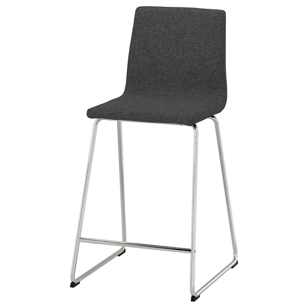 IKEA LILLÅNÄS Bar stool chrome plated/Gunnared dark gray 24 3/4 "